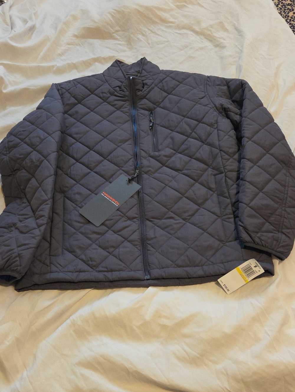 Hawke & Co Men's Quilted Puffer Jacket in Charcoal